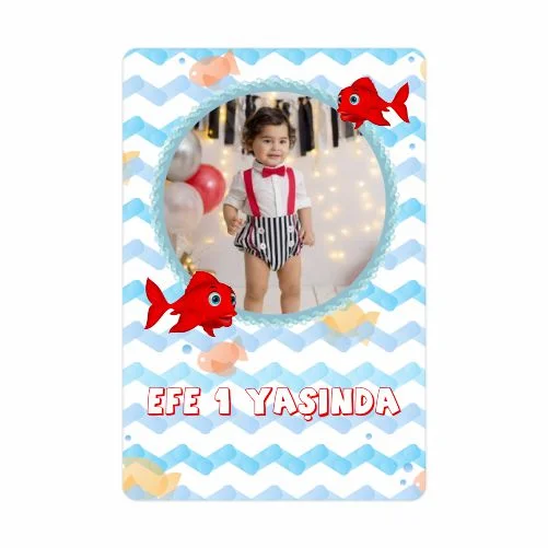 Kırmızı Balık Temalı Doğum Günü Magneti